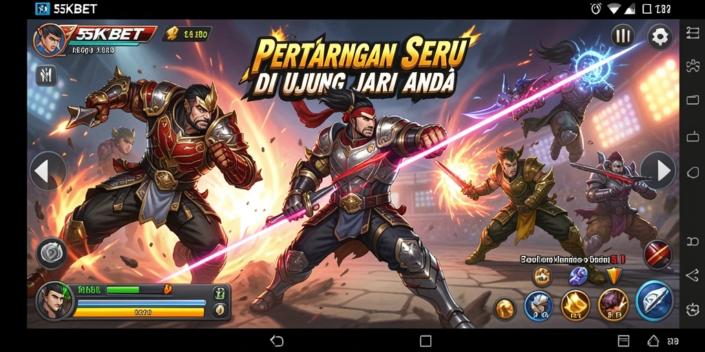 Tampilan gameplay 55KBET yang intens dan mendebarkan untuk pertarungan maksimal.