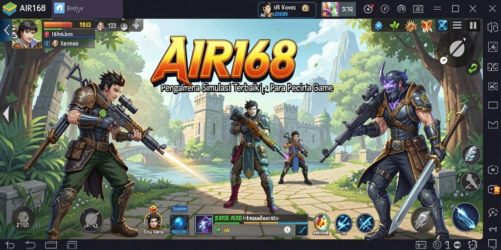 Tampilan gameplay simulasi yang realistis dan interaktif dari AIR168.