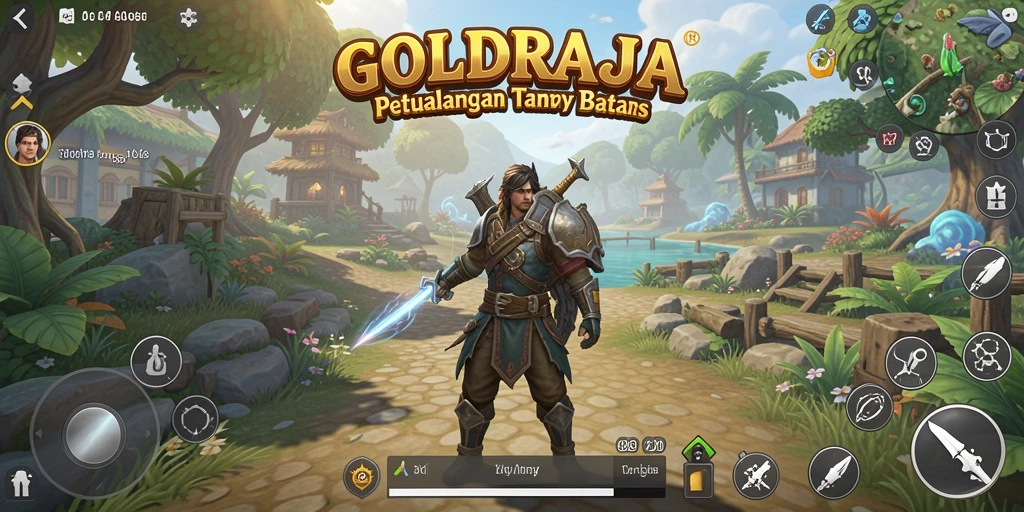Tampilkan gameplay menawan dari petualangan epic di GOLDRAJA.