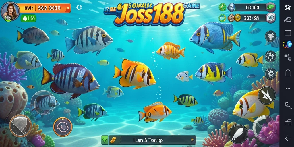 Tampilan gameplay seru saat menembak ikan di JOSS188.