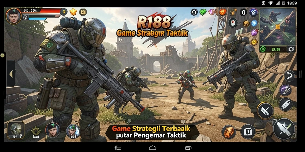 Tangkapan layar utama RI188 menampilkan aksi strategis yang mendebarkan.