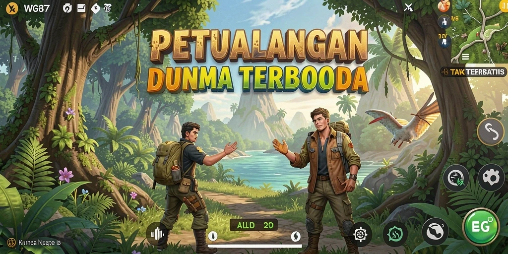 Tangkapan layar gameplay WG87 yang menampilkan dunia terbuka yang indah.